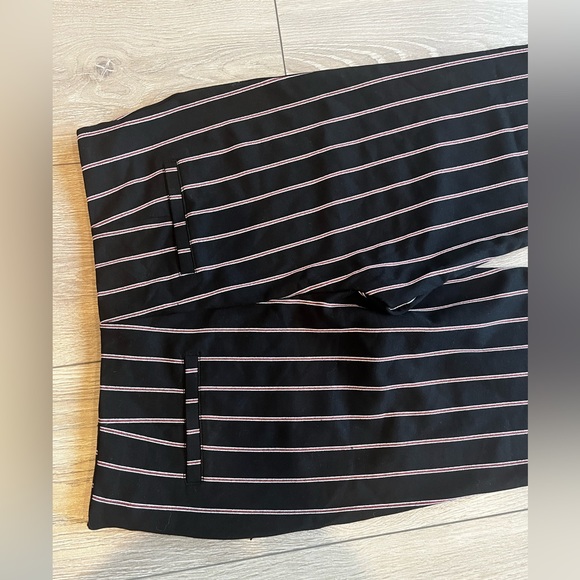 Black flare pants with red/white stripes. - Picture 2 of 4